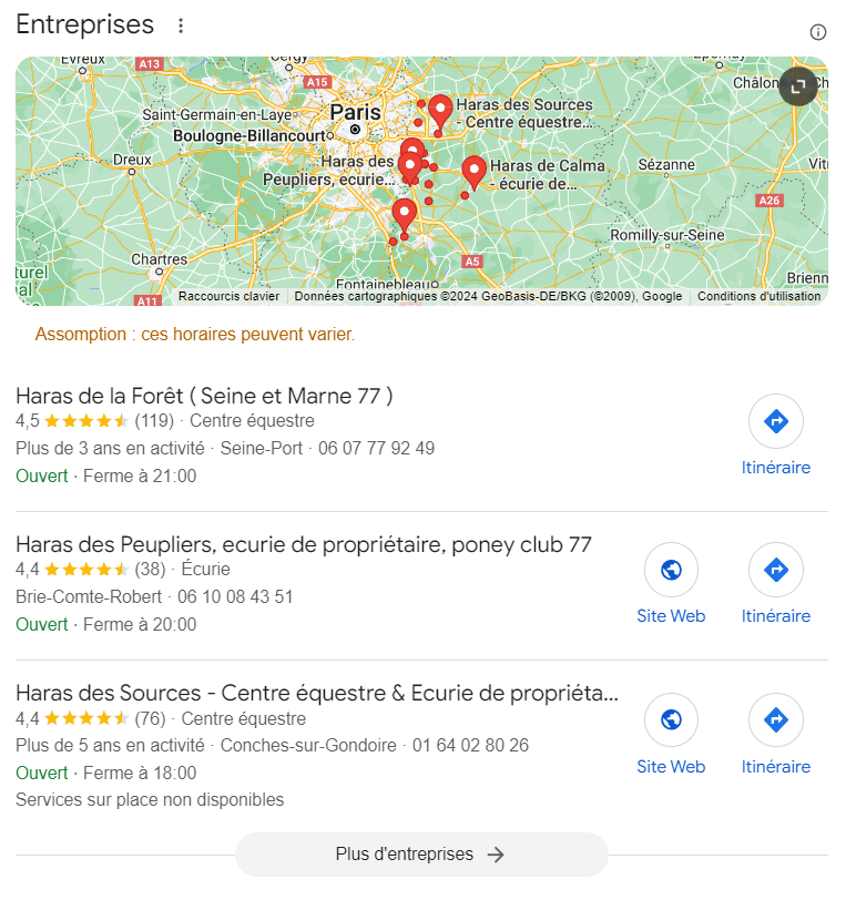 Exemple Pack Local Google