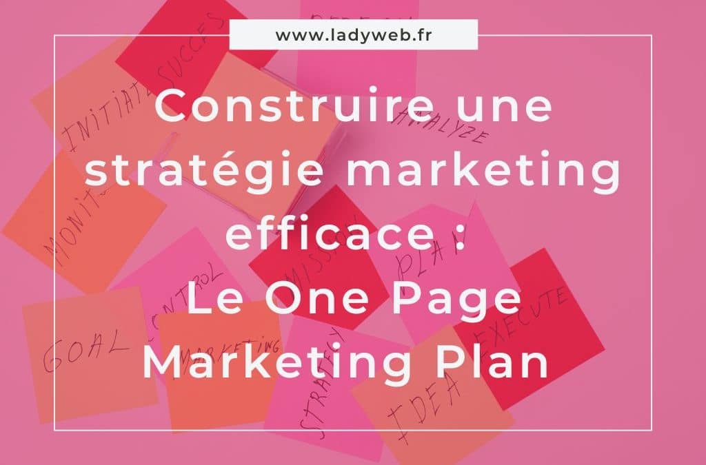 Construire une stratégie marketing : Le One Page Marketing Plan
