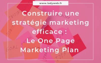 Construire une stratégie marketing efficace : la méthode du “One Page Marketing Plan” pour transformer vos résultats