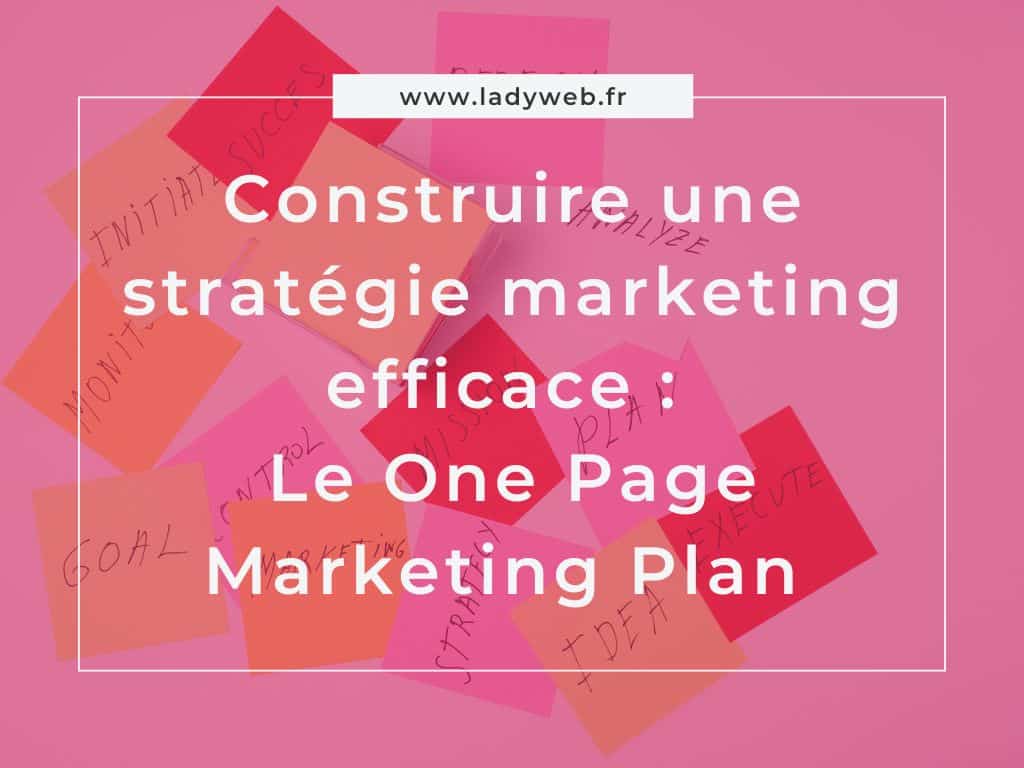Construire une stratégie marketing : Le One Page Marketing Plan
